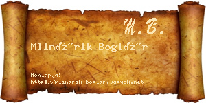 Mlinárik Boglár névjegykártya